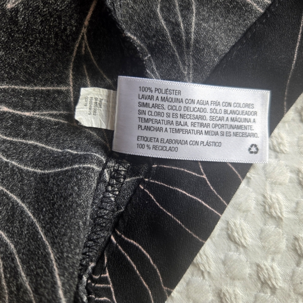 A New Day. Elegant Black and White Leaf Print Dress. Size S - Picture 3 of 7